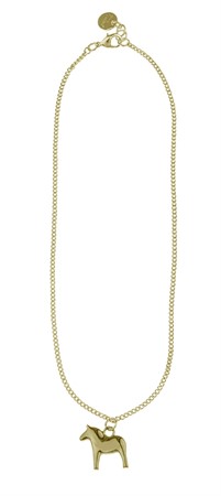 Halsband Dalahäst guld 85cm